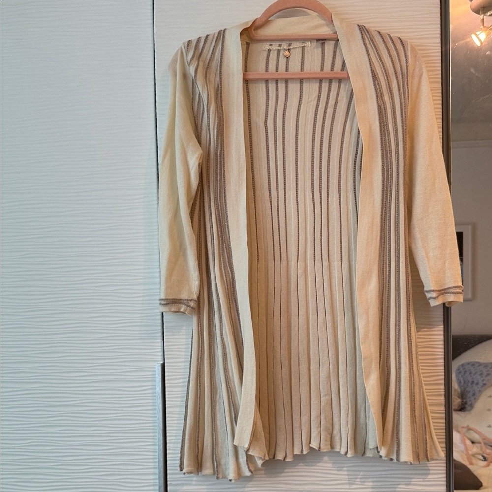 Anthropologie Knitted & Knotted Brand Elegant Cream Knit Women's Sweater